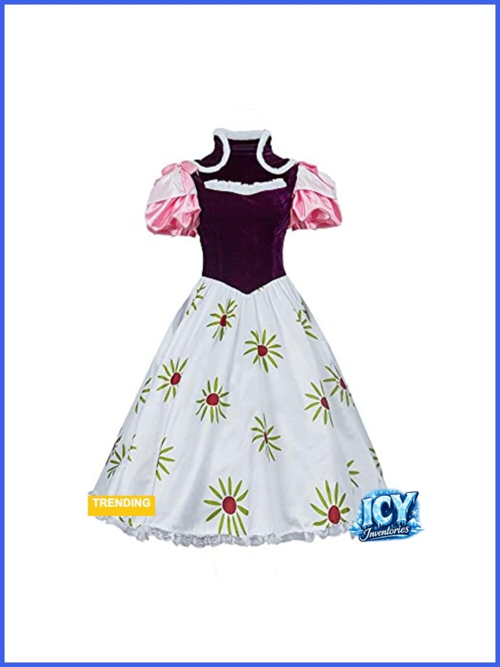 Satin Velvet Cosplay Dress with Gloves & Shoulder Piece Halloween Costume